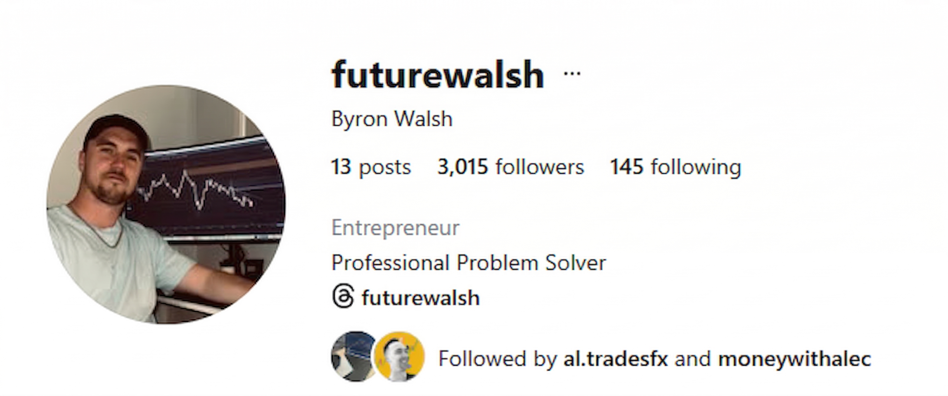 Byron Walsh final result 3015 followers